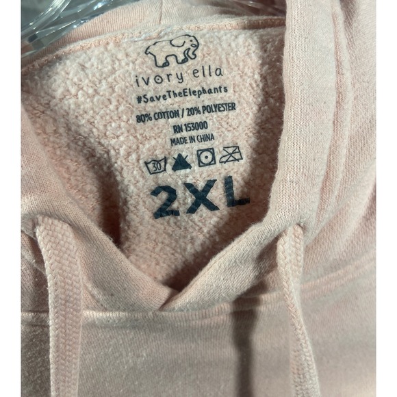 Ivory Ella Tie Dye Elephant Hoodie Pink Gray Blue Yellow Green Size 2XL Casual - Picture 10 of 12